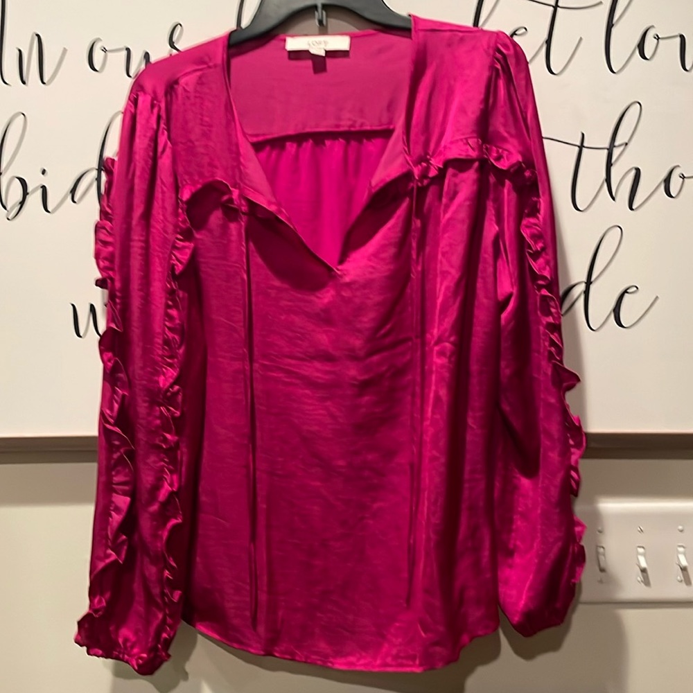 Hot pink Loft blouse - like new